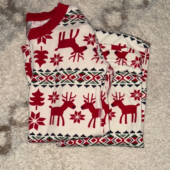 Red and White Reindeer Pajama Set - Picture 1 of 1
